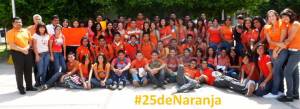 Estudiantes de CBTIS No. 188 "José Vasconcelos" participando en #25deNaranja