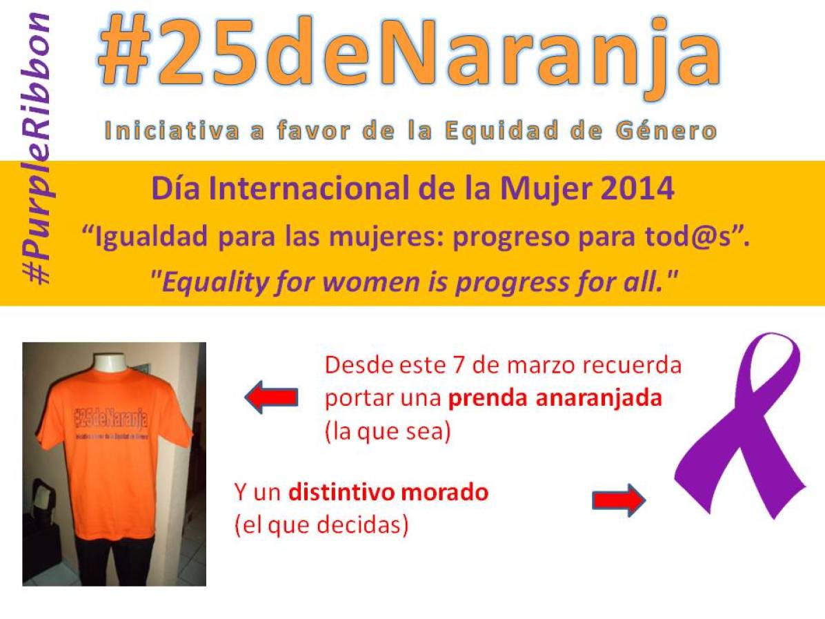 #25deNaranja promueve #PurpleRibbon con motivo de #IWD2014